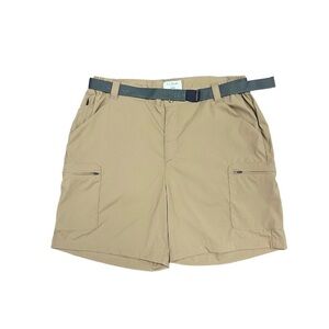 L.L. Bean Shorts Men’s Size Large Khaki Beige Nylon Belted Cargo Hiking Outdoors